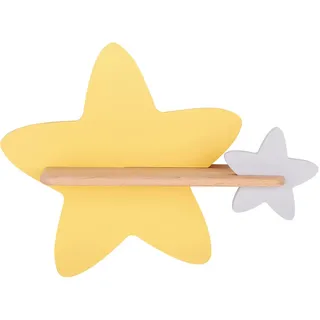 Kinderwandleuchte , Grau, Goldfarben , Holz, Metall, Holzwerkstoff , Eiche , Stern , 12x31x40 cm , RoHS, Europäischer Sicherheitsstandard , einfach zu transportieren , Lampen & Leuchten, Innenbeleuchtung, Kinderzimmerlampen, Kinderwandleuchten
