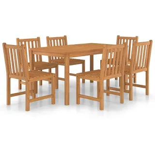 vidaXL 7-teiliges Garten-Ess-Set 150 x 90 cm Massivholz Teak - Braun