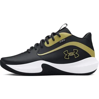 Under Armour Unisex UA Lockdown 7 Basketball Schuhe, Black/Black/Metallic Gold, 43 EU