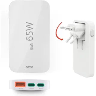 Hama Schnellladegerät, "Schnellladegerät mehrfach GaN 2x USB-C, 1x USB-A, White