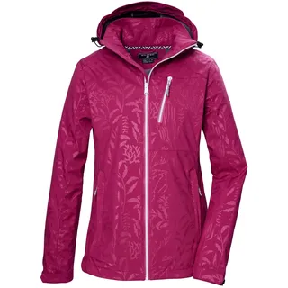 KILLTEC Damen Softshelljacke/Outdoorjacke mit abzippbarer Kapuze KOS 122 WMN SFTSHLL JCKT FLORAL, beaujolais, 38, 42846-000