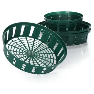 COM-FOUR 6-teiliges Set Pflanzkörbe für Blumenzwiebeln, Anzucht-Pflanzschale zum Einpflanzen und Aufbewahren von Zwiebelpflanzen, grüne Zwiebelkörbe (06teilig Set Pflanzschale - 22cm 31cm)