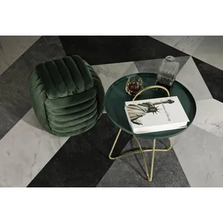 Dmora Pouf Karori 45x45x45 cm Grün Quadratisch
