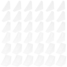 BENECREAT 36 Stück 6 Größen Dreieckschutz, Durchscheinender Kunststoff-Eckenschutz Abdeckungen Kantenschutz Für Bilderrahmen, Spiegel, Keramikglas, Transparenter Schutz, Weiß