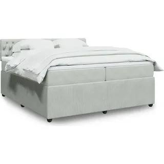 Langlebige Boxspringbett mit Matratze Hellgrau 200x200 cm Samt Gästebett mit Lattenrost Möbel4265177 - Grau