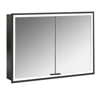 emco prime Lichtspiegelschrank, 1000 mm, 2 Türen, Unterputzmodell, 949713593, Farbe: schwarz/spiegel