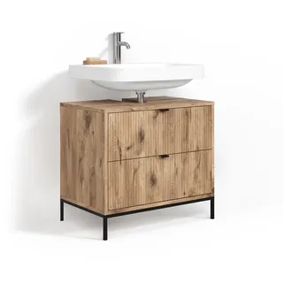 livinity® Waschbeckenunterschrank 2 Auszüge 70 x 63 x 45,1 cm Braun