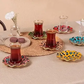 Karaca Leona 12-teiliges Teeservice für 6 Personen - Elegantes Porzellanservice für stilvollen Teegenuss