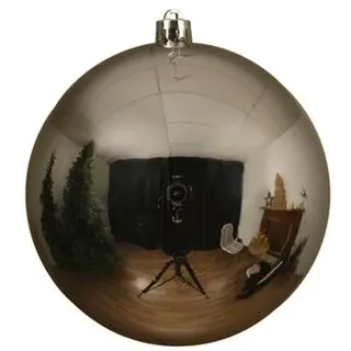 Decorist Kugel XXL, Silber glänzend, bruchfest - Weihnachtkugel, Christbaumkugel XXL, Kunststoff, Verschiedene Durchmesser - 200 mm