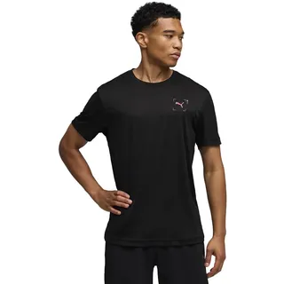 Puma Run Illustration Graphic Laufshirt Herren schwarz - puma Black M