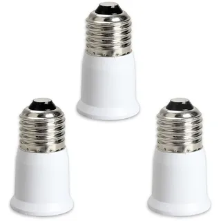 TWDRTDD E27 auf E27 Adapter-Sockel, 3er Pack, Metall, Kunststoff, Weiß