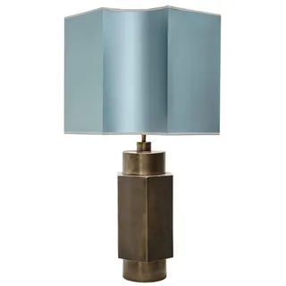 Casa Padrino Luxus Tischlampe Mattschwarz / Türkis 55 x H. 89 cm - Luxus Qualität - Schwarz