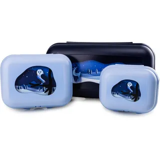 Tupperware Eco+ Winterzauber Lunchbox To Go Maxi-Twin Hellblau Wintereule + Mini-Twin Wintermotiv (inkl. Ausstechform)