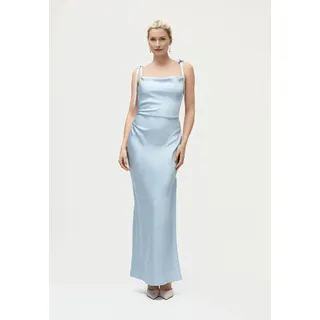 Maxikleid LEGER "Maxima, LeGer by Lena Gercke", Damen, Gr. 40, N-Gr, blau (hellblau), Web, Obermaterial: 80% Baumwolle, 10% Polyester, 10% Viskose, körpernah, Kleider Maxikleid