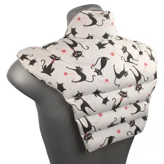 Nackenhörnchen HWS - Nacken + Schultern + Rücken - Katze-Mimi - Traubenkernkissen - Nackenkissen Wärmekissen Nackenwärmer