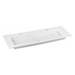 KEUCO ROYAL 60 Einbau-Doppelwaschtisch aus Keramik, 1409x17x538mm, mit 2x1 Hahnloch, weiß, 32160311402