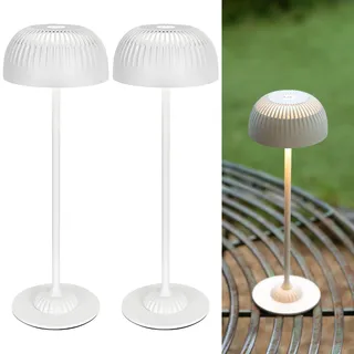 LuminexDesigns Touch Nachttischlampen 2er Set, Kabellose Tischlampen dimmbar, 5200mAh Akku wiederaufladbar, 3 Farbmodi, IP54, Warmes Ambientelicht für Schlafzimmer & Wohnzimmer, Weiß