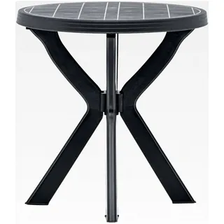 Bistrotisch Gartentisch Balkontisch Beistelltisch Stehtisch Terrassentisch Campingtisch Esstisch Tisch Anthrazit Ø70cm Kunststoff