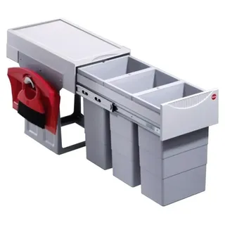 Hailo Abfallsammler 3666831 plus TZ Swing Terzett 3x 10 Liter - Hellgrau