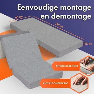 Faltbare Matratze / Campingbett. Faltbares Bett, Gästebett, Bodenmatratze, Schlafmatte. Maße: 2 Meter Länge x 0,65 Meter Breite x 0,15 Meter Dicke