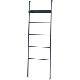 [en.casa] Leiterregal 50 x 160 x 27,5 cm Schwarz