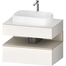 Duravit Qatego Konsolenwaschtischunterbau, 1 Auszug, 1 Schubkasten, Ausschnitt mittig, 800x550x600mm, Nische Taupe Supermatt, QA4730083, Farbe: Weiß Supermatt