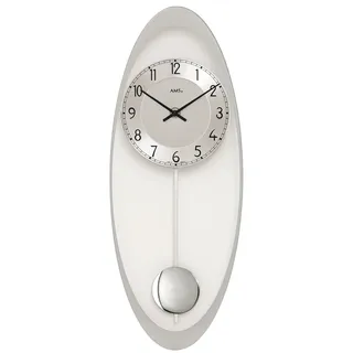 AMS Moderne Wanduhr mit Quartzwerk, batteriebetrieben Quartz-Pendeluhr 50cm- 7416
