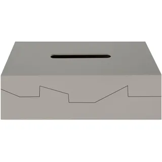 Spirella Kosmetiktücherbox - Box für Kosmetiktücher - Taschentuchbox - Kosmetikbox als Spender oder Halter - Taschentuchspender - Tücherbox ABS 24.8 x 12.8 x 8 cm Taupe