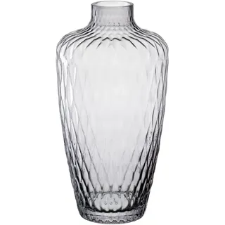 Leonardo Vase , Grau , Glas , 15x28x15 cm , handgemacht, zum Stellen, auch für frische Blumen geeignet , Dekoration, Vasen, Glasvasen