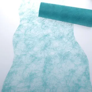 Deko AS GmbH Sizoflor Tischband Wellenschnitt türkis ca. 25 cm Rolle 25 Meter 60W 020-R