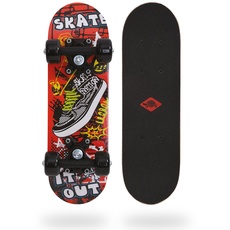 Schildkröt® Mini Skateboard 17“ Skate It Out | Kinder Skateboard ab 4-6 Jahre | Holz-Deck 43 x 13 cm | Cooles Design für Kinder