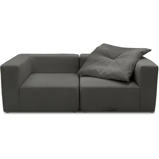 DOMO. collection Sofa Adrian, Modul-Sofa, 2-Sitzer aus Zwei Ecksesseln, Bigsofa, Modul-Couch, 2 Einzel-Polsterelemente, 2er Couch, 216 x 108 x 69 cm (BxTxH), dunkelgrau