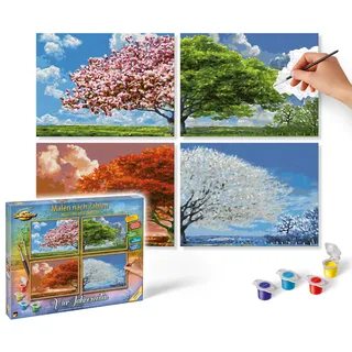 Schipper 609340902 - Malen nach Zahlen Vier Jahreszeiten, Quattro je 18x24cm