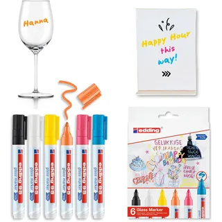 edding 95 Glasboardmarker farbsortiert 1,0 - 5,0 mm, 6 St.