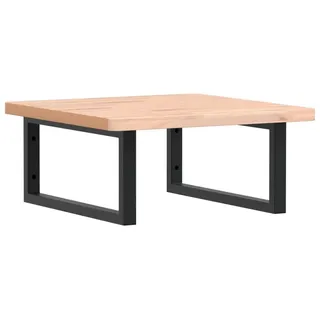 vidaXL Waschbeckenregal Wandmontage Stahl und Massivholz Buche - Braun