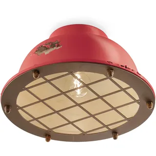 Ferroluce Industrial Deckenlampe - Rot