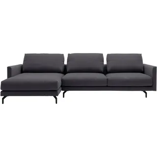 Creation BY ROLF BENZ Ecksofa "CR.414, Designecksofa, Polsterecke, Breite 300cm, L-Form" wahlweise aus feinstem Rindsleder oder hochwertigem Chenille, anthrazitgrau, schwarzgrau