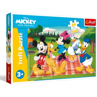 Trefl – Mickey Mouse und Freunde, Mickey Mouse Favoriten – 24 Maxi-Puzzle – 24 große Teile, kreative Unterhaltung, für Kinder ab 3 Jahren