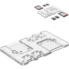 Flashwoife, 4 x MicroSD + 2 x SD, Aufbewahrung Speicherkarten Box, Kreditkarten Format Etui, transparent
