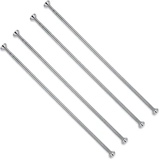 4 x 100 cm Duschvorhangstange ohne Bohren verstellbar von 105cm bis 170cm, ausziehbare Teleskopstange für Dusche & Badewanne, Vorhangstange aus Edelstahl zum Einklemmen, Garderobenstange in Silber