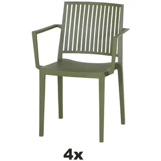 Siena Garden Stapelstuhl , Grün , Kunststoff , 57x80x56 cm , stapelbar, gastro- und objekttauglich, wetterbeständig, UV-beständig , Gartenmöbel, Balkonmöbel, Balkonstühle