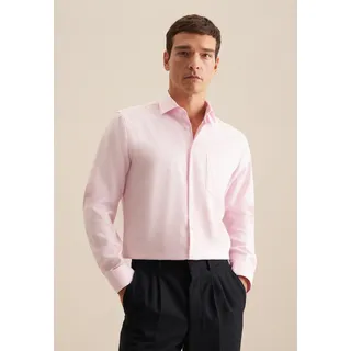 Businesshemd SEIDENSTICKER "Schwarze Rose", Herren, Gr. L (42), verlängerte Ärmellängen, rosé, 100% Baumwolle, unifarben, tailored fit, 2-Knopf-Manschette, Hemden Businesshemd, Shaped 1/1 Extra lang Kentkragen Uni