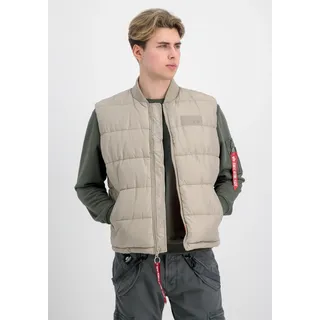 Funktionsweste ALPHA INDUSTRIES "Puffer Vest", Herren, Gr. S, beige (vintage sand), Obermaterial: 100% Polyester; Futter: 100% Polyester; Füllung: 100% Polyester, Westen Funktionsweste