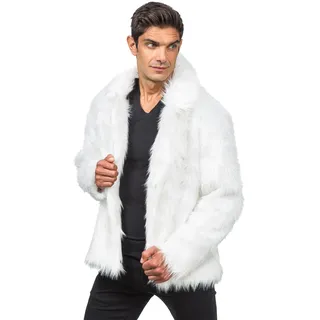 Chaks - Pelzmantel für Erwachsene, kurze Felljacke aus Kunstfell, für Karneval, Festival, Party Fashion