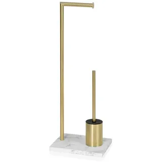 Andrea House Rollenhalter & Toilettenbürste - Gold / Marble - One Size