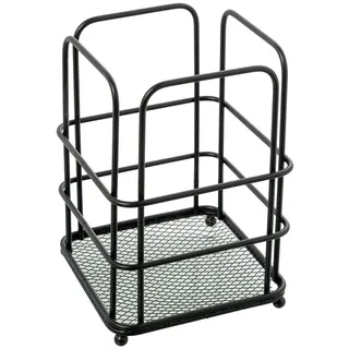 DRW Küchenutensilienhalter aus Metall in Schwarz, 12 x 12 x 16 cm