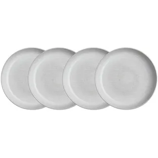 Butlers Pastateller 4er-Set Henley 23 cm , Grau , Keramik , 23x5x23 cm , Geschirr, Teller, Pastateller