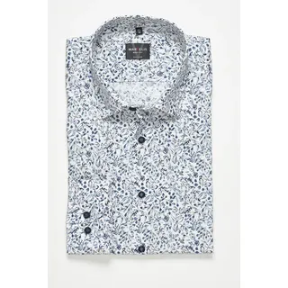 Langarmhemd MARVELIS, Herren, Gr. 42, N-Gr, grün, Web, Obermaterial: 100% Baumwolle, schmal normal, 2-Knopf-Manschette, Hemden Langarmhemd, New York Kentkragen, floraler Print, body fit