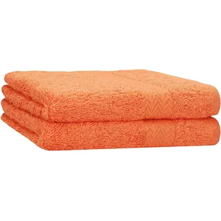 Betz 2 Stück Duschtücher Duschtuch Set Größe 70x140 cm Duschhandtuch Badetuch Strandtuch Handtuch Premium 100% Baumwolle Farbe orange