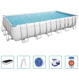 Bestway Power Steel Pool-Set Rechteckig 732x366x132 cm - Grau